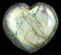 Flashy Polished Labradorite Heart - Deep Blue Color #47263-1